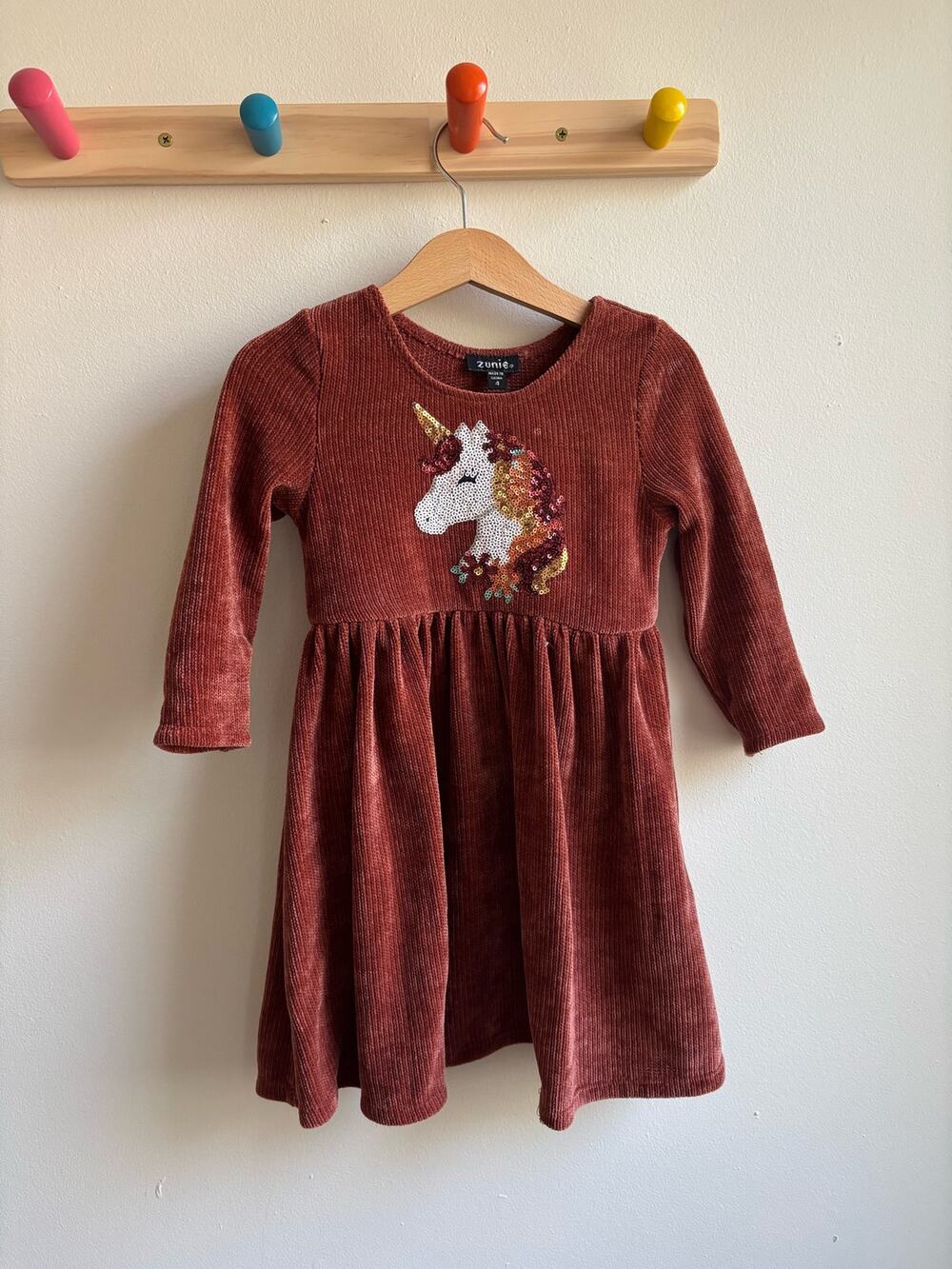 Zunie Copper Unicorn Dress 4T
